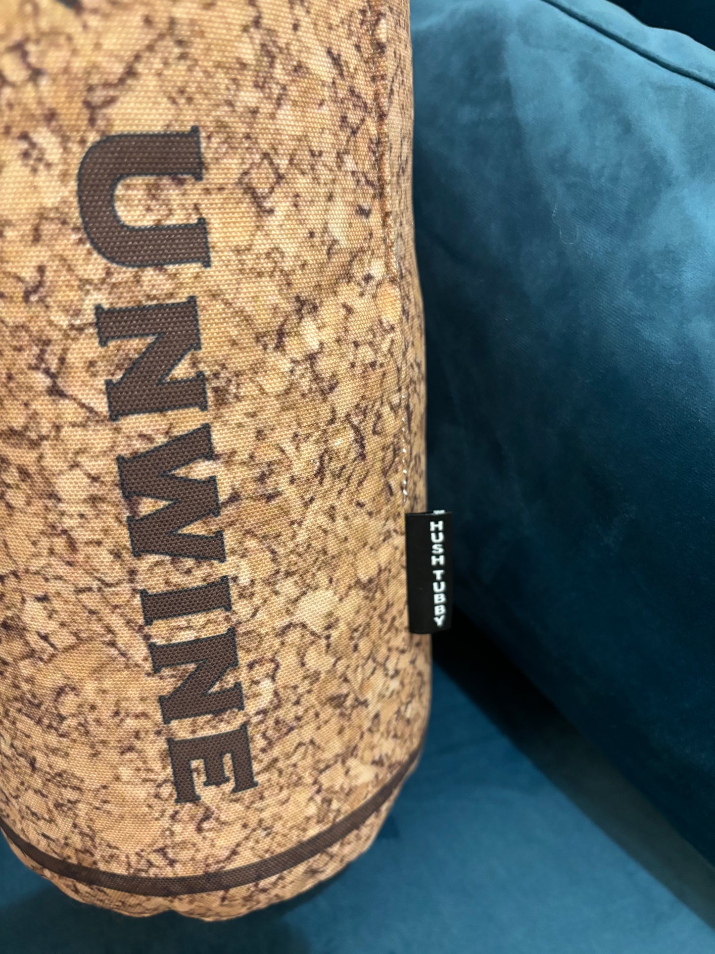 Uncork & Unwine wine cork shape pillow