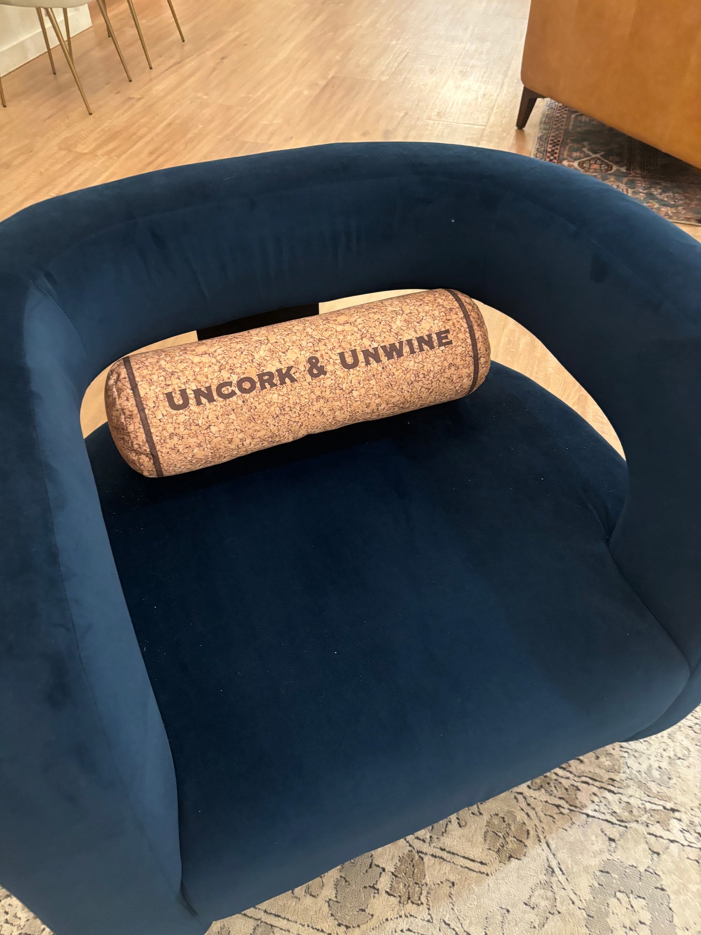 Uncork & Unwine wine cork shape pillow