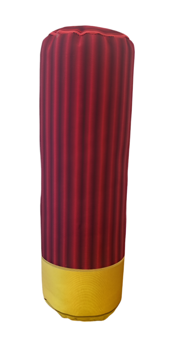 Red Shotgun Shell 12GA Pillow. Great Hunter gift. Tubular red shell with gold yellow end
