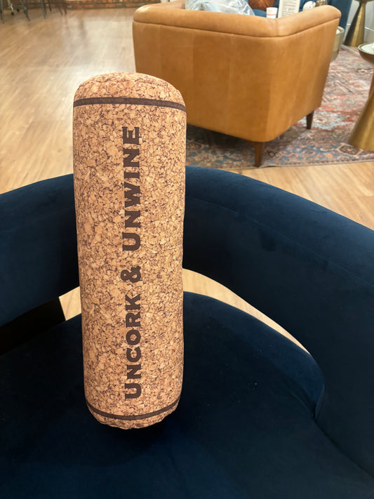 Uncork & Unwine wine cork shape pillow