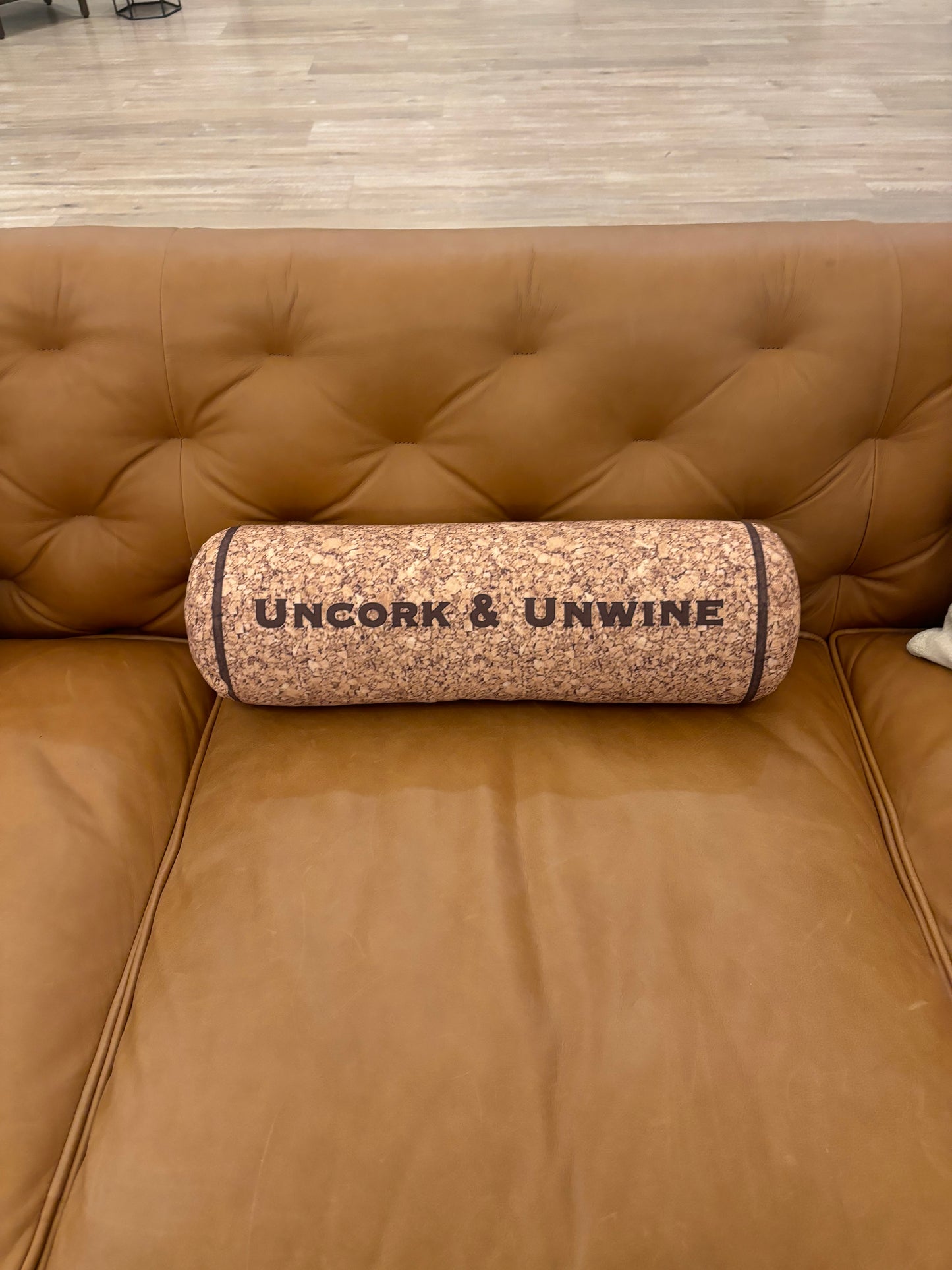 Uncork & Unwine wine cork shape pillow