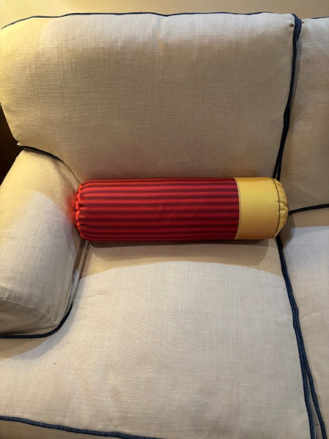 Red Shotgun Shell 12GA Pillow. Great Hunter gift. Tubular red shell with gold yellow end