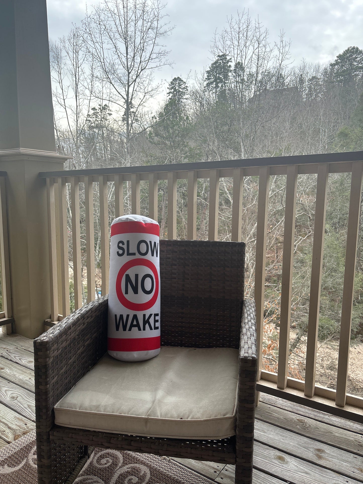 Lake House Pillow Slow No Wake buoy Pillow . Lake front living decor This is a tubular cylinder pillow to make it look like a buoy.