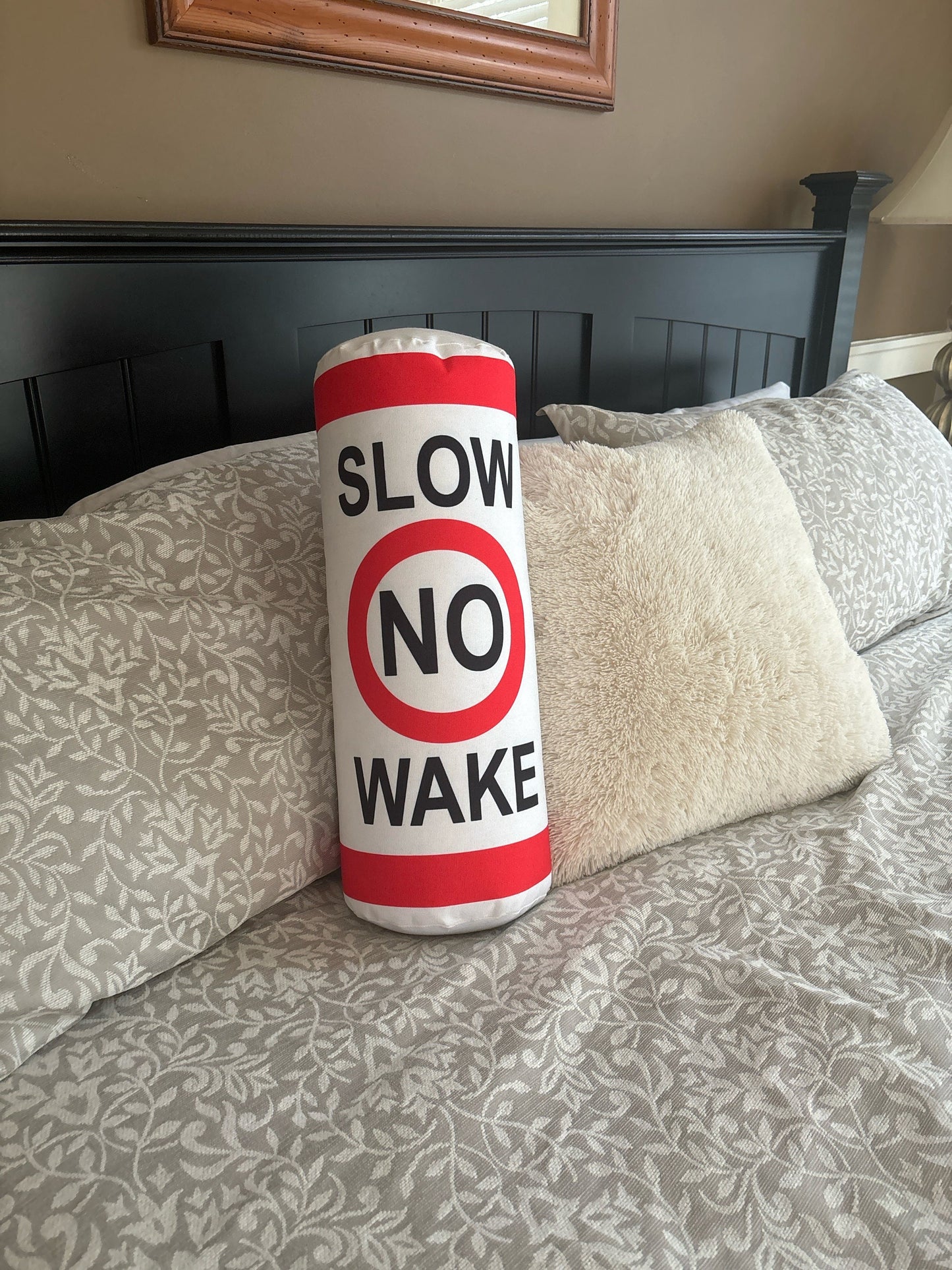 Lake House Pillow Slow No Wake buoy Pillow . Lake front living decor This is a tubular cylinder pillow to make it look like a buoy.