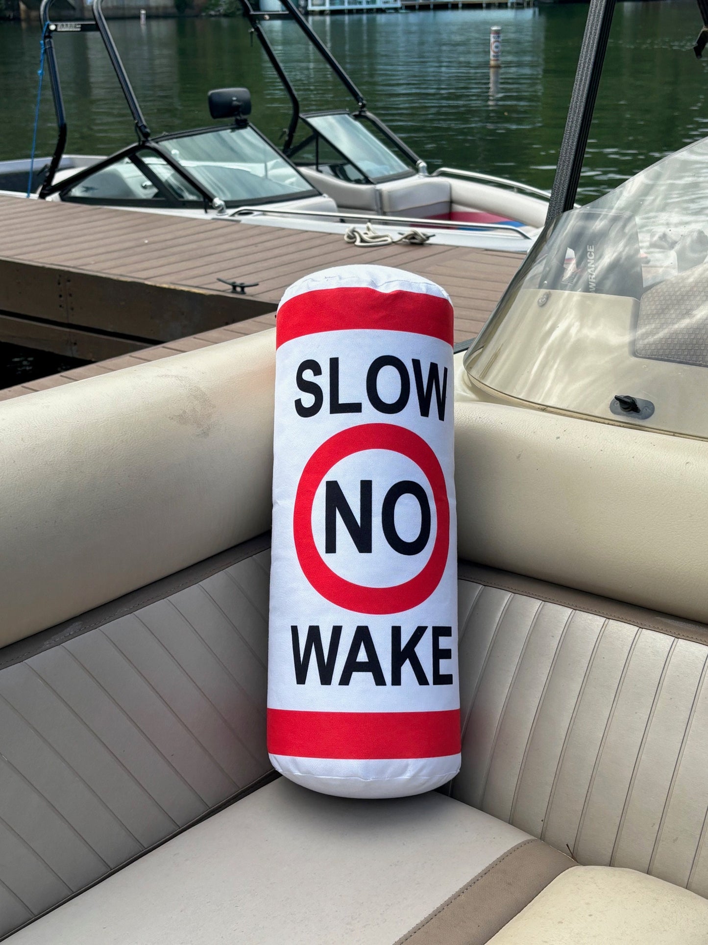 Lake House Pillow Slow No Wake buoy Pillow . Lake front living decor This is a tubular cylinder pillow to make it look like a buoy.