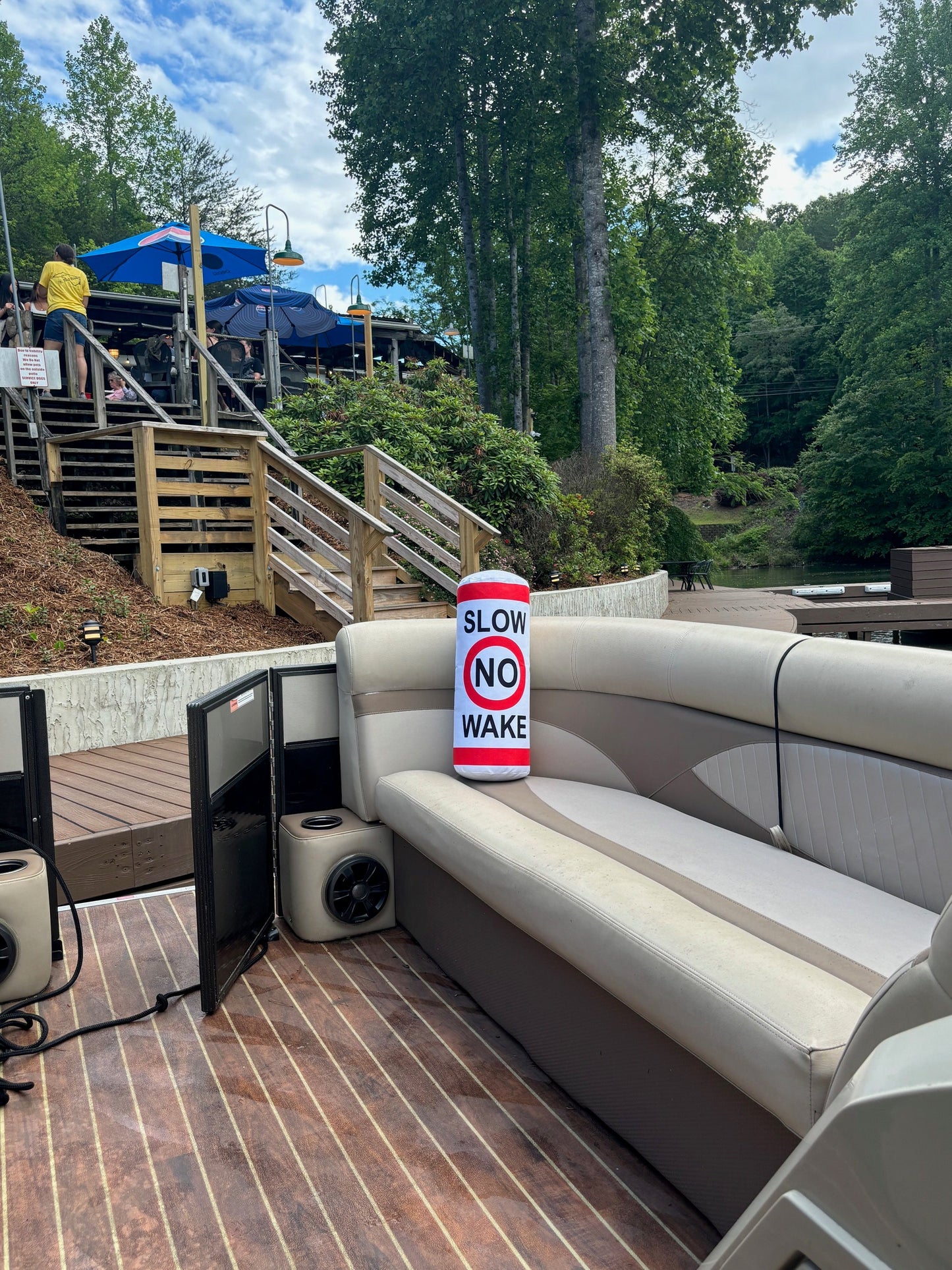 Lake House Pillow Slow No Wake buoy Pillow . Lake front living decor This is a tubular cylinder pillow to make it look like a buoy.
