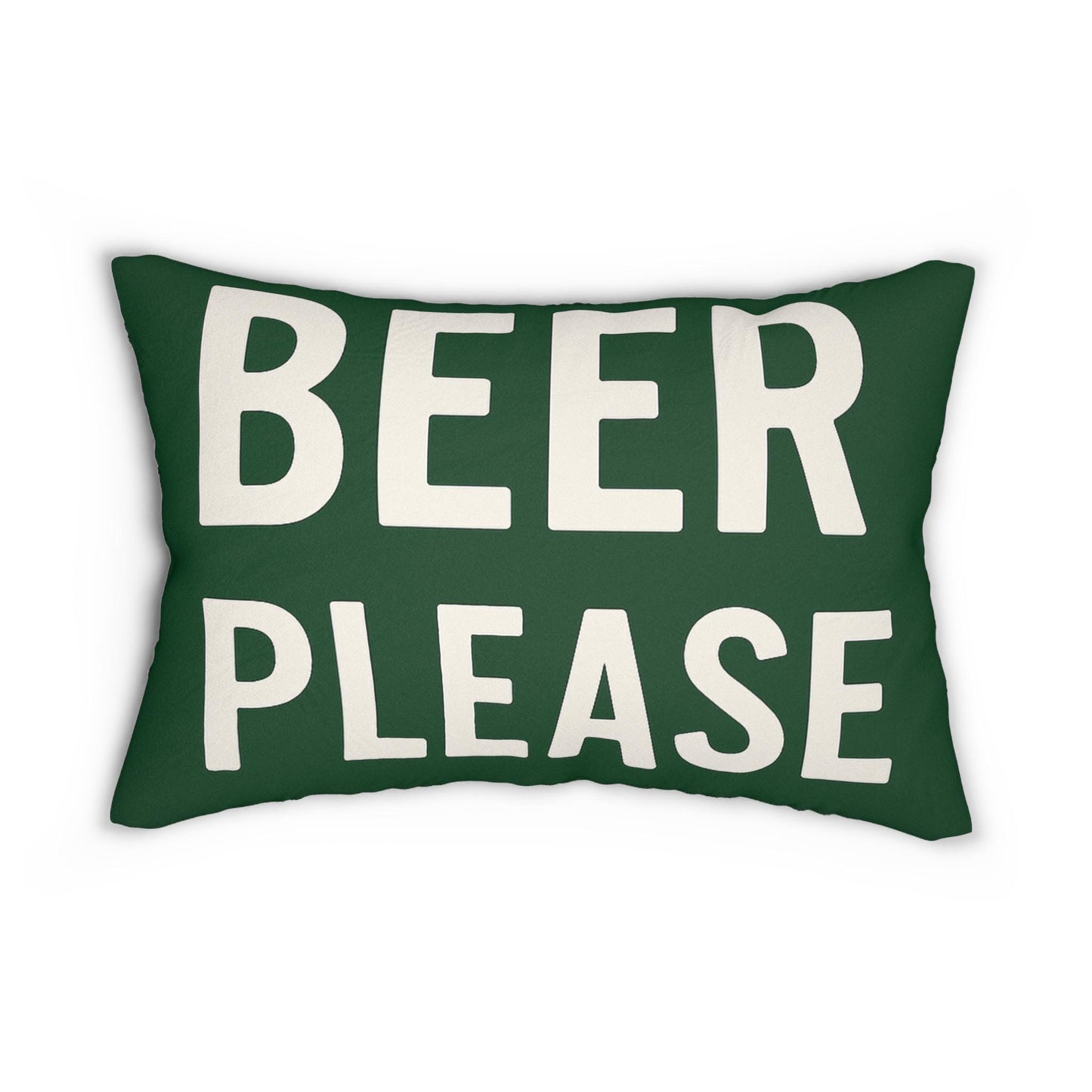 Golf Decor Lumbar Pillow, Quiet Please on front Golf Sign pillow and Beer Please on back of pillow, Man Cave Decor, Funny Pillow