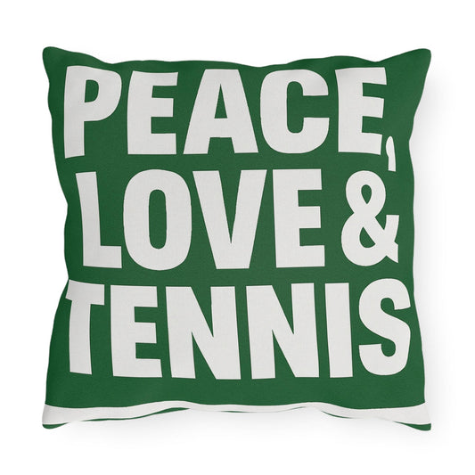 Peace, Love & Tennis Outdoor Pillows | Cozy Garden Décor, Tennis Gifts, Sports Retreat, Patio Accessories, Home Cushion