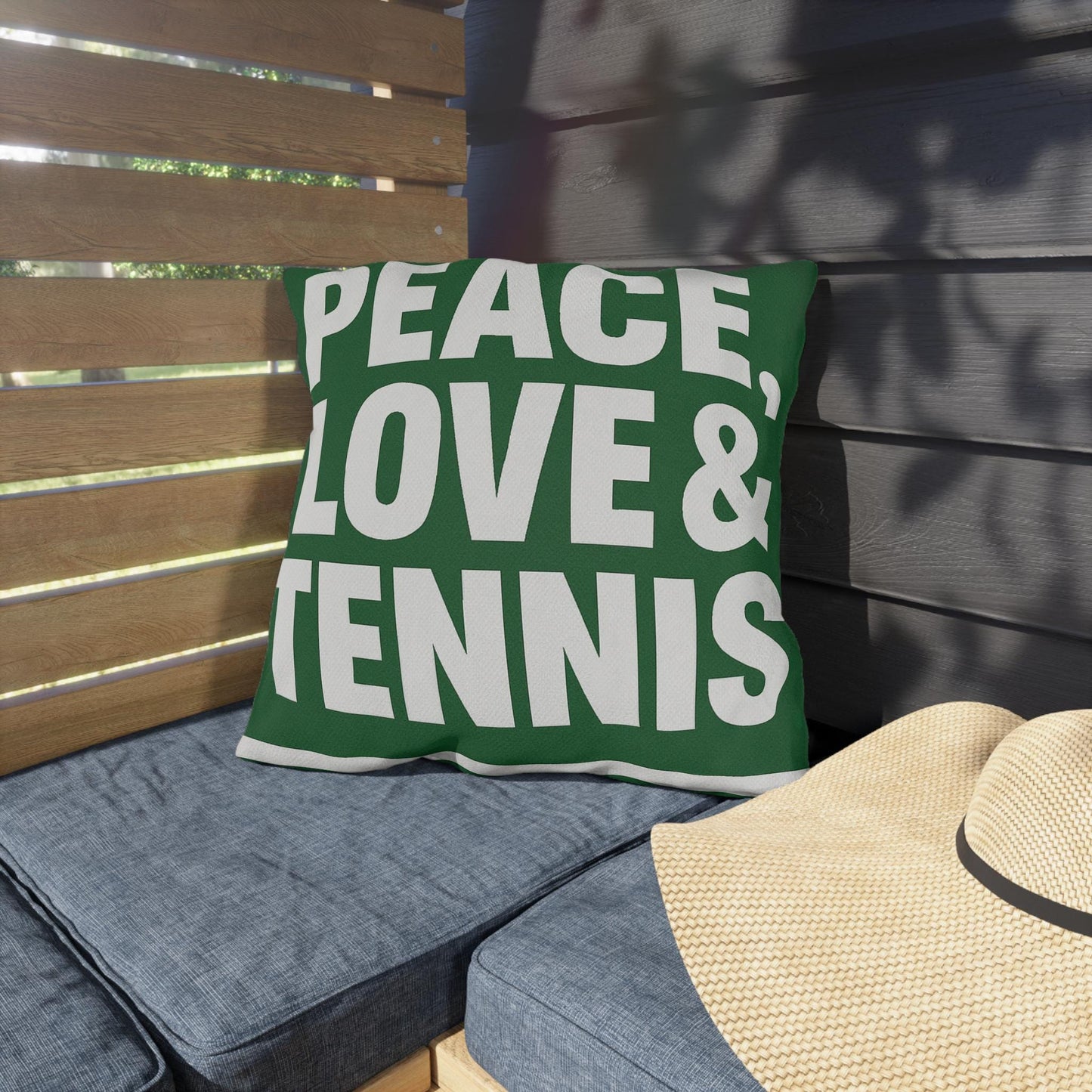 Peace, Love & Tennis Outdoor Pillows | Cozy Garden Décor, Tennis Gifts, Sports Retreat, Patio Accessories, Home Cushion