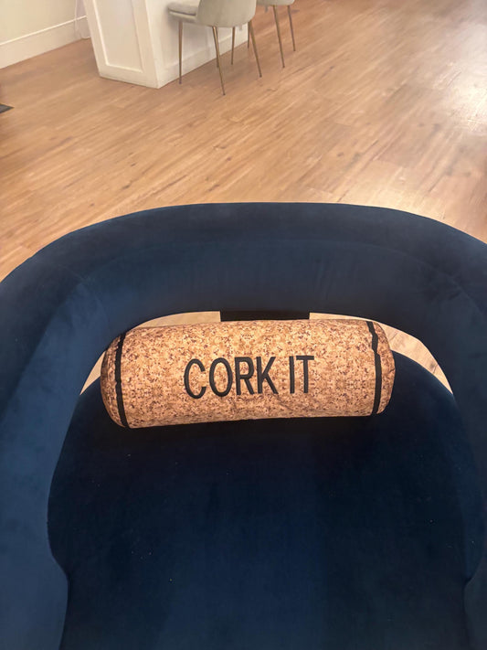 Cork shape wine cork pillow embroidered Cork It. . Also, had a zipper to easy clean . Perfect winelover gift and great decor for any room