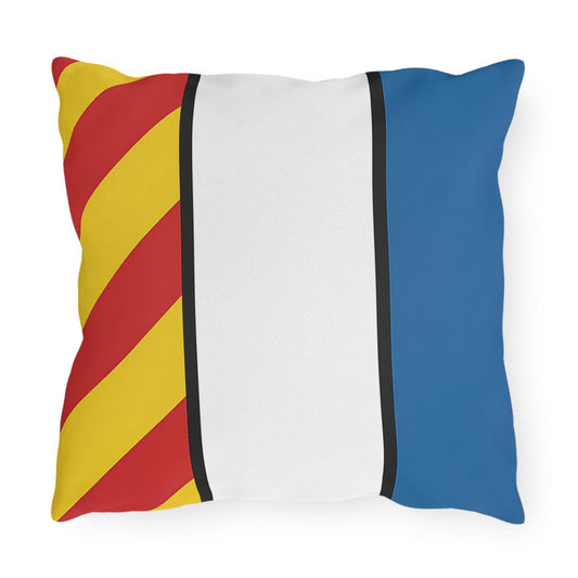 Nautical Outdoor Pillows, Y Flag Symbol, Coastal House Decor, Boat Lover Gift, Yacht Enthusiast Pillow, Ship Decor Accessory