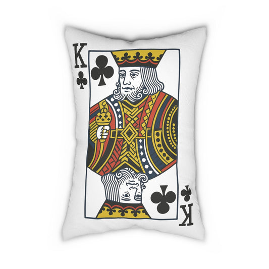Spun Polyester Pillow, King of Clubs Card Throw Pillow, Game Room Decor, Poker Night Pillow, Casino Theme Pillow, Black Jack Table Pillow,