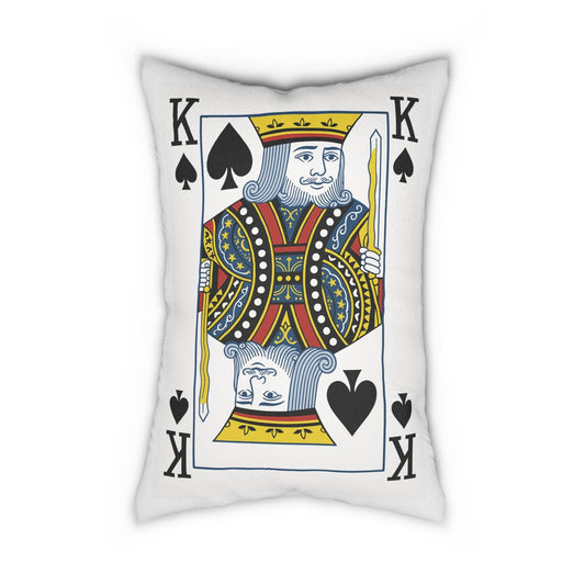 Spun Polyester Pillow, King of Spades Card Throw Pillow, Game Room Decor, Poker Night Pillow, Casino Theme Pillow, Black Jack Table Pillow,