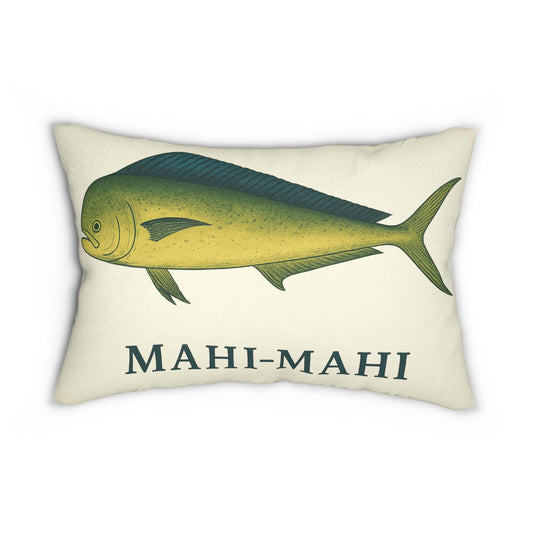Mahi Mahi Lumbar Pillow - Coastal Decor for Ship or Beach House, Saltwater Fish Design, Nautical Home Accent, Ocean Lover Gift, Beach House