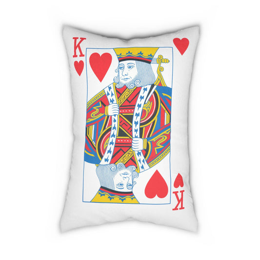 Spun Polyester Pillow, King of Hearts Card Throw Pillow, Game Room Decor, Poker Night Pillow, Casino Theme Pillow, Black Jack Table Pillow,
