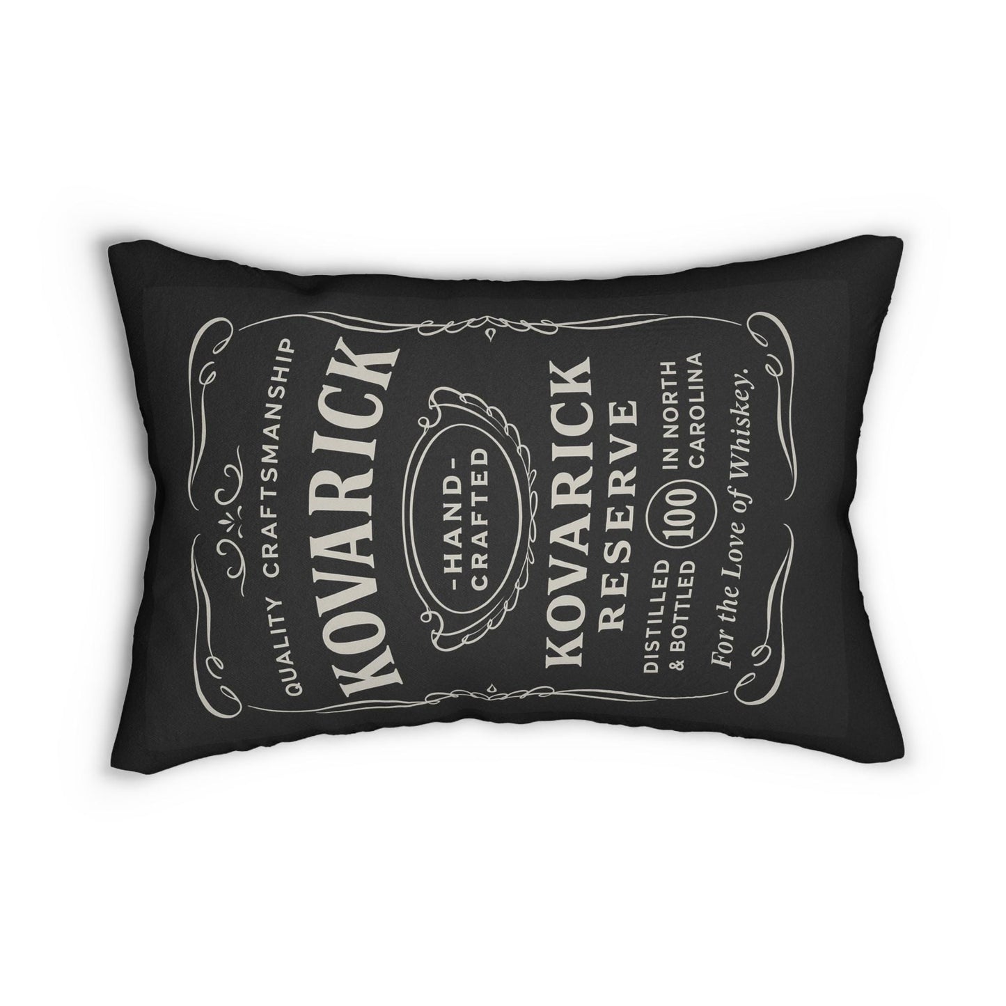 Whiskey Label Lumbar Pillow, Personalized Pillow, Bar Decor, Man Cave Pillow, Custom Pillow Case, Gift for Him