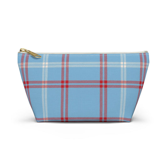 Plaid Accessory Pouch - School Team Makeup Bag, Tailgate Pouch, Preppy School Pride Gift, Travel Pouch, Gift for Friend
