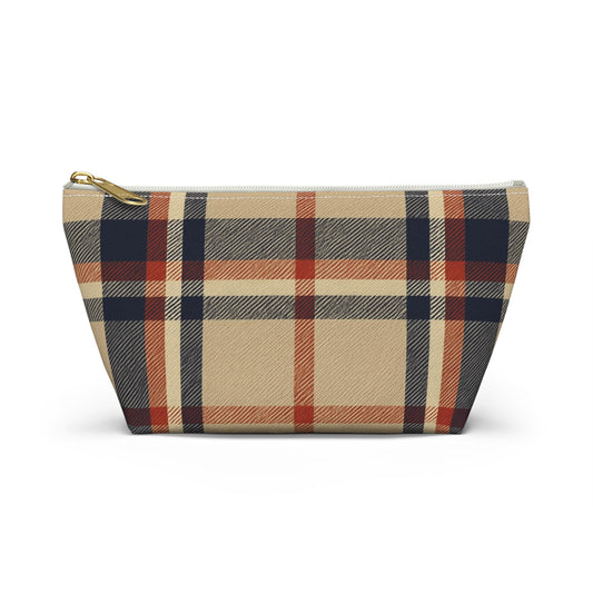 Plaid Accessory Pouch, Make-up Bag, School Supplies Case, Weekend Trip Essential Carryall
