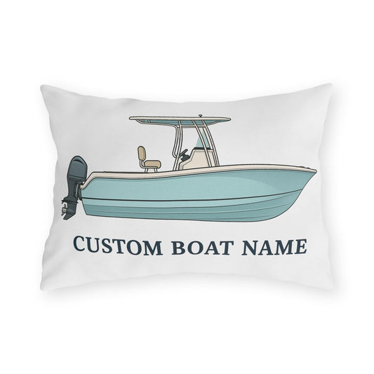 Personalized Custom boat name Center Console Boat Outdoor Pillow | Personalized Boat Name Throw