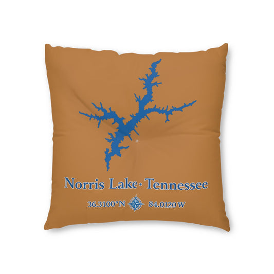 Lake Norris lakehouse floor pillow | Tufted Square Floor Pillow