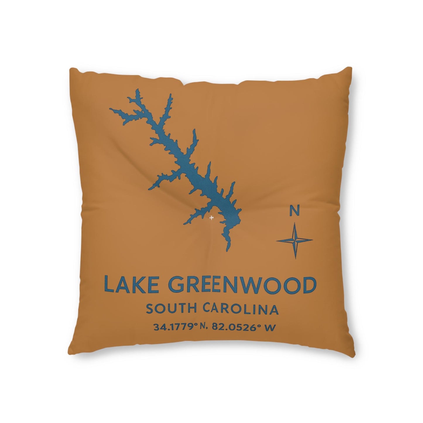 Lake Greenwood Lakehouse Floor Pillow | Tufted Square Pillow, Lake Decor