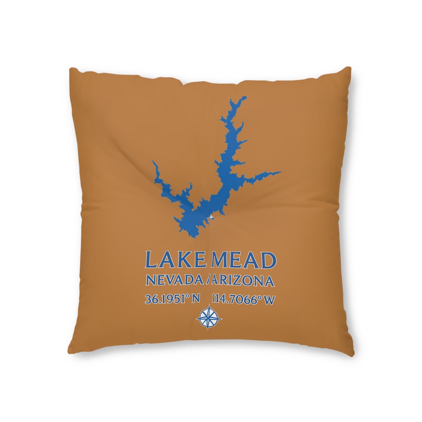 Lake Mead Lakehouse Floor Pillow | Tufted Square Pillow, Great Lakes Decor