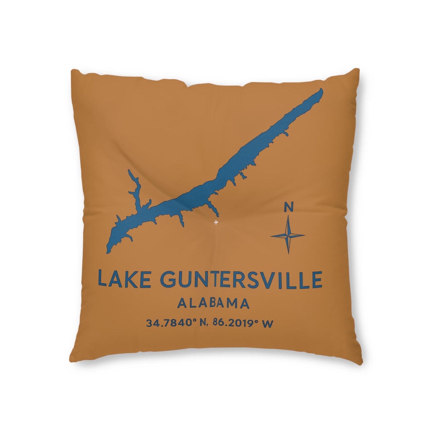 Lake Guntersville Lakehouse Pillow Tufted Floor Pillow | Lake Decor