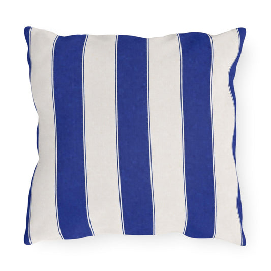 Cabana Royal Blue Stripe Poolside Resort Pillow | Outdoor Pillows | Coastal Patio Cushion
