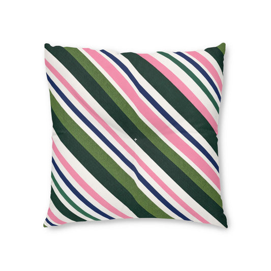 Preppy Golf Stripes Tufted Floor Pillow, Square | Spring Golf Lounge