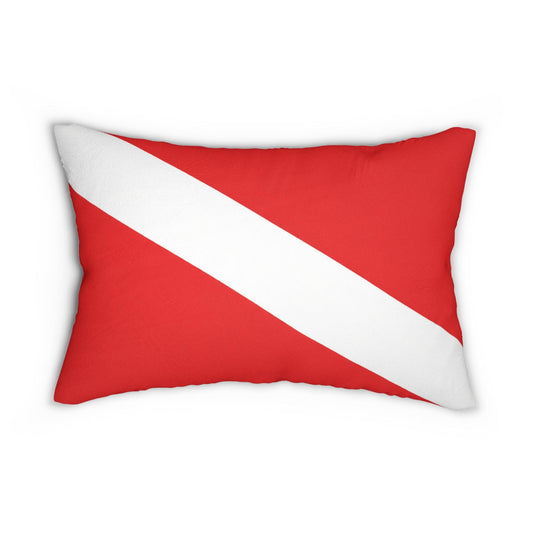 Diver Down Flag Lumbar Pillow | 20x14 Scuba Diving Decor