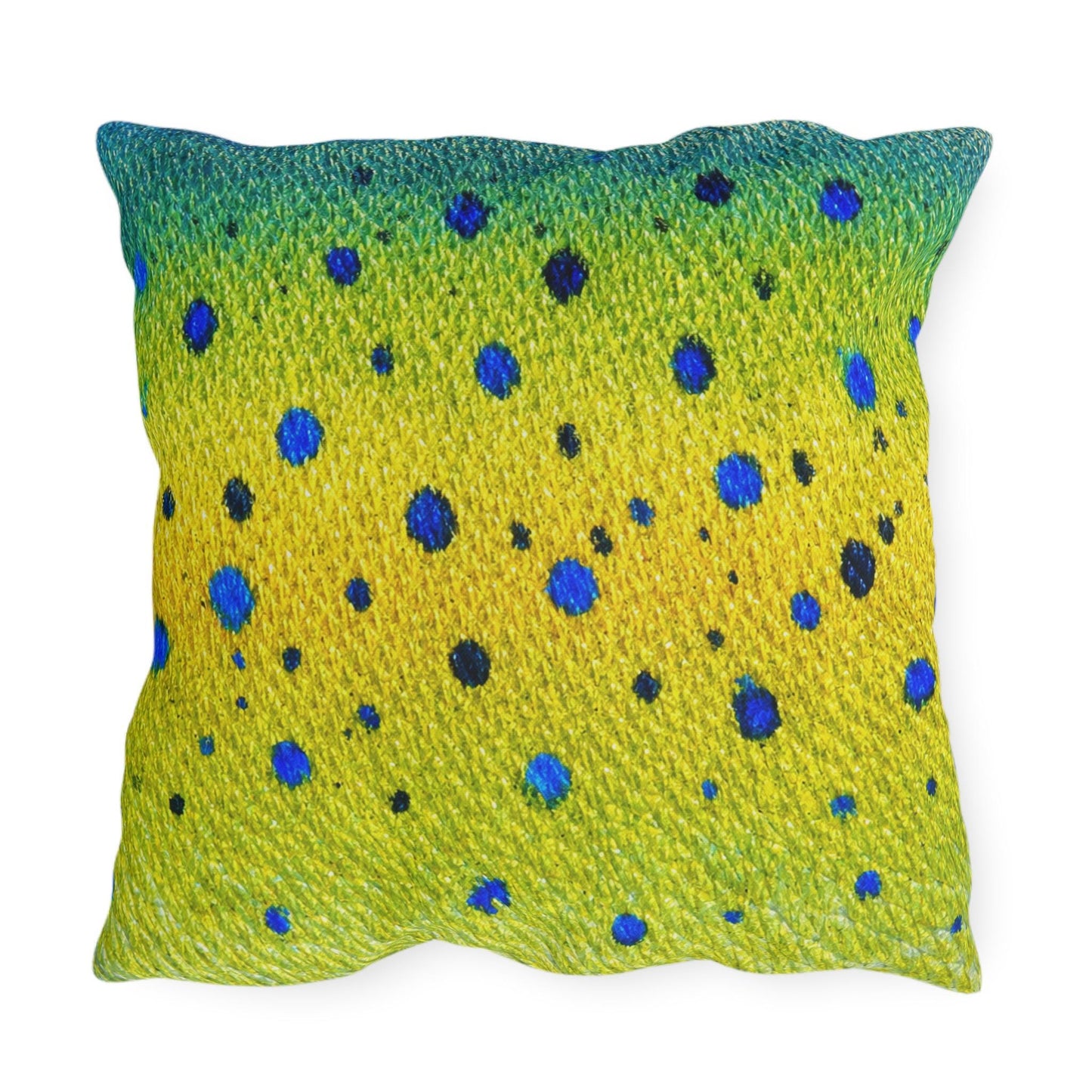 Mahi Mahi Fish Pattern Outdoor Pillows | Coastal Tropical Nautical Throw