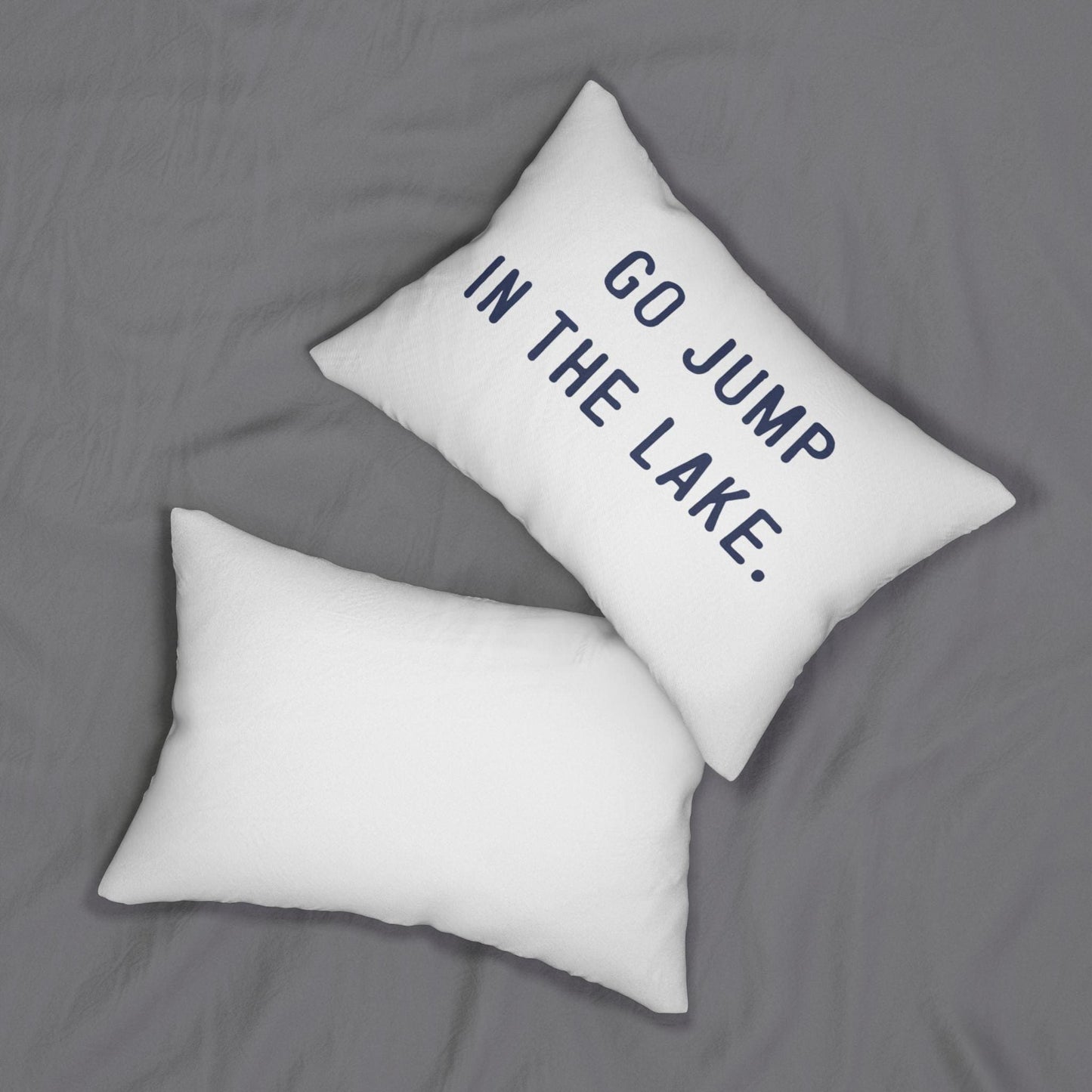 Go Jump in a Lake throw pillow Spun Polyester Lumbar Pillow | Lake Decor