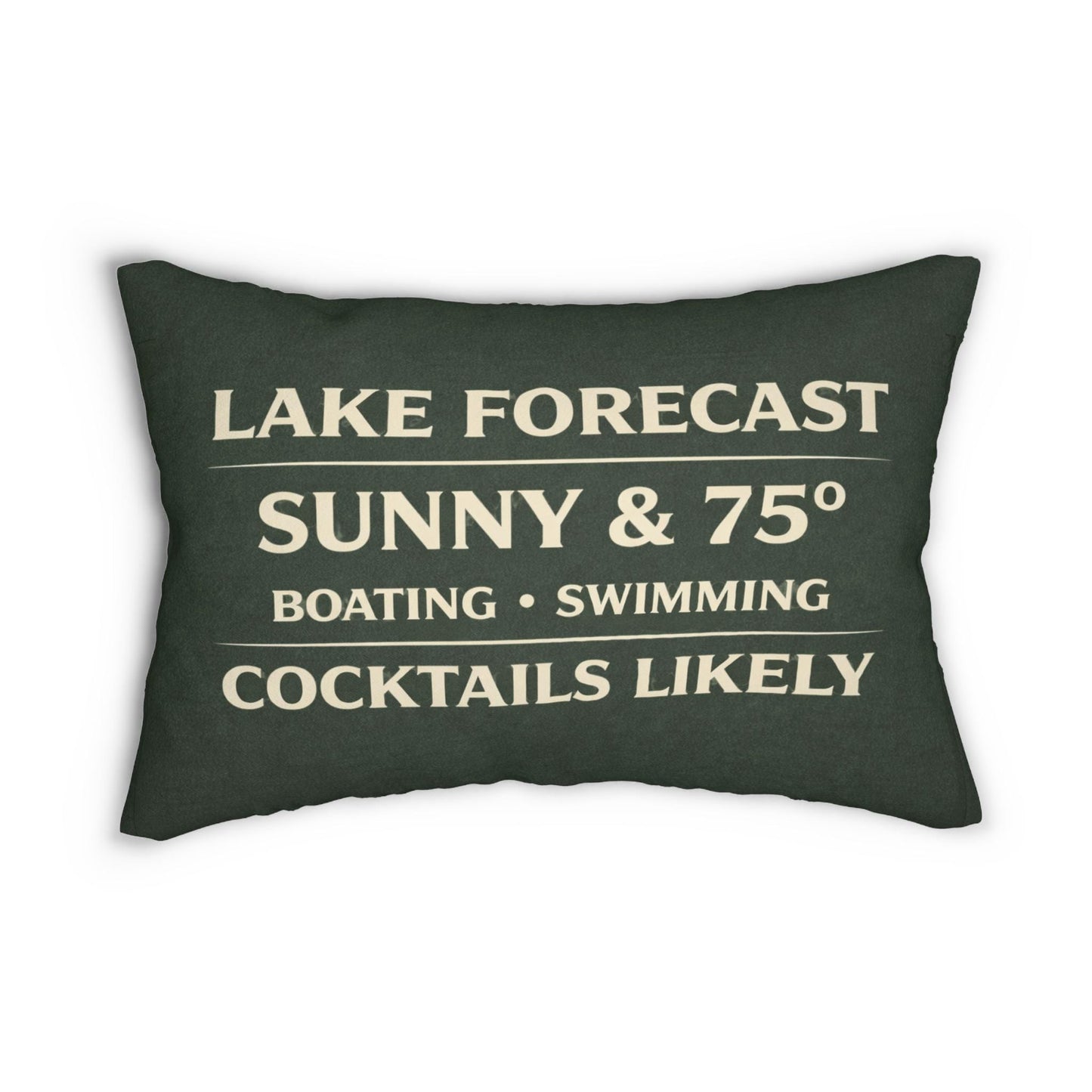 Lake Forecast Lumbar Pillow 14x20 | Lake House, Boating, Coastal Preppy Decor