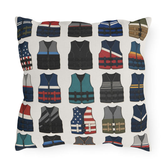 Vintage Water Ski Vest Pillow Outdoor Pillows | Lake Life Decor