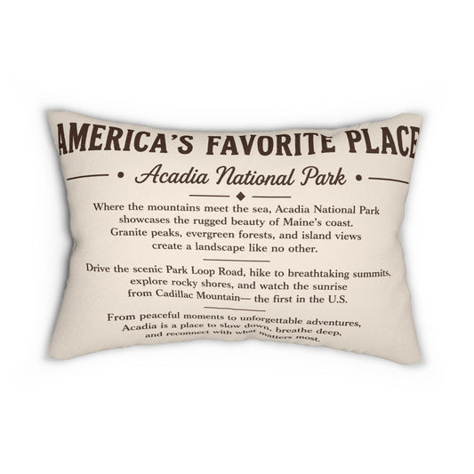 Acadia National Park Reversible Lumbar Pillow | 14x20 Maine Coastal Cabin Decor