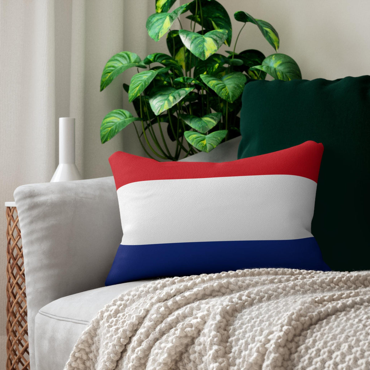 Netherlands Dutch Flag Lumbar Pillow 14x20 | Holland Flag Throw Pillow | Dutch Heritage Decor | European Country Accent Cushion
