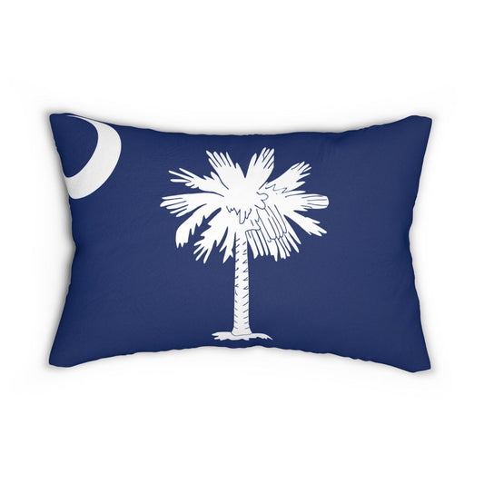 South Carolina Palmetto Moon lumbar pillow | Navy white coastal decor