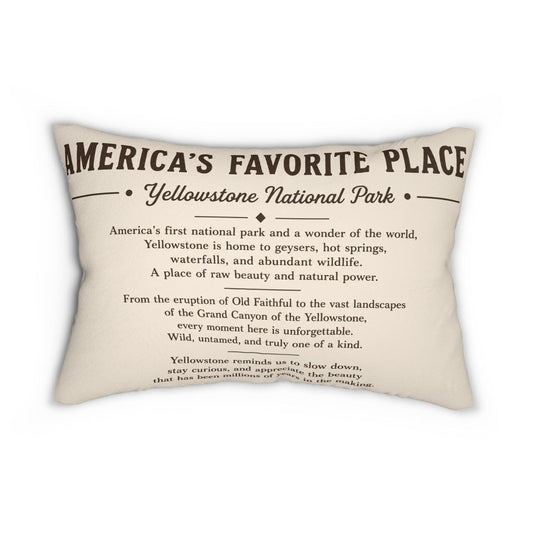 Yellowstone National Park Reversible 14x20 Lumbar Pillow | Vintage Park Sign, Rustic Cabin Lodge Decor
