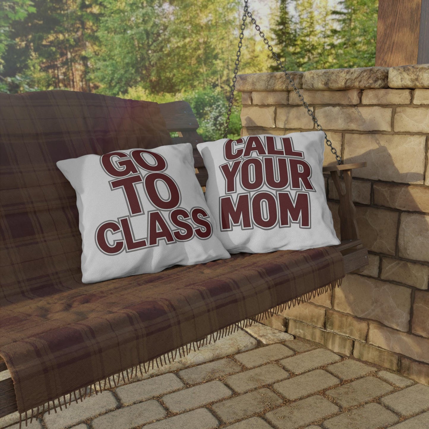 Call Your Mom Pillow Cover | Maroon Gray College Dorm Decor | Dorm Room Pillow | Student Gift | Freshman Dorm | College Apartment | Graduati