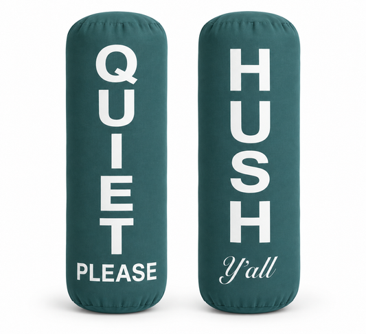 Quiet Please / HUSH yall Golf cylinder pillow.