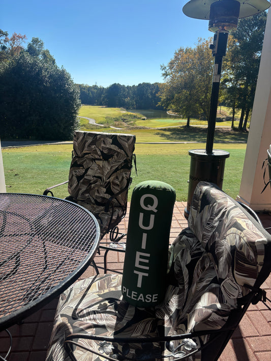 Quiet Please / HUSH yall Golf cylinder pillow.