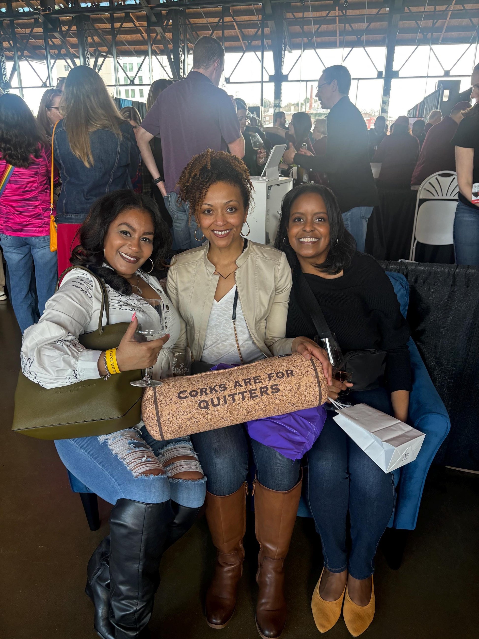 CORK YEAH embroidered on a wine cork shape pillow. Funny winelover gift. Will get a few laughs.