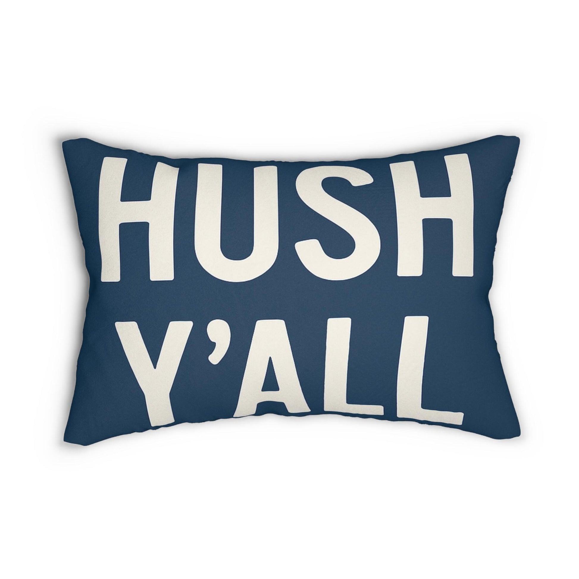 Golf Wine Lumbar Pillow, Hush Y'all, Wine Y'all, Golf Lover Gift, Unique Decorative Cushion, Southern Charm Home Accent
