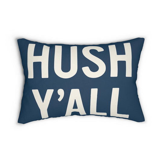 Golf Wine Lumbar Pillow, Hush Y'all, Wine Y'all, Golf Lover Gift, Unique Decorative Cushion, Southern Charm Home Accent