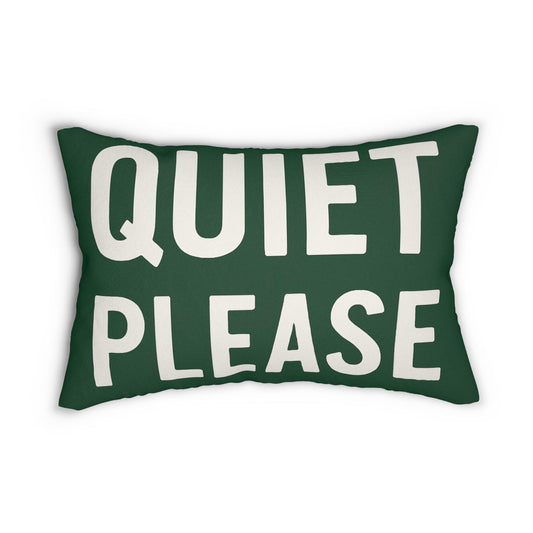 Golf Decor Lumbar Pillow, Quiet Please on front Golf Sign pillow and Beer Please on back of pillow, Man Cave Decor, Funny Pillow