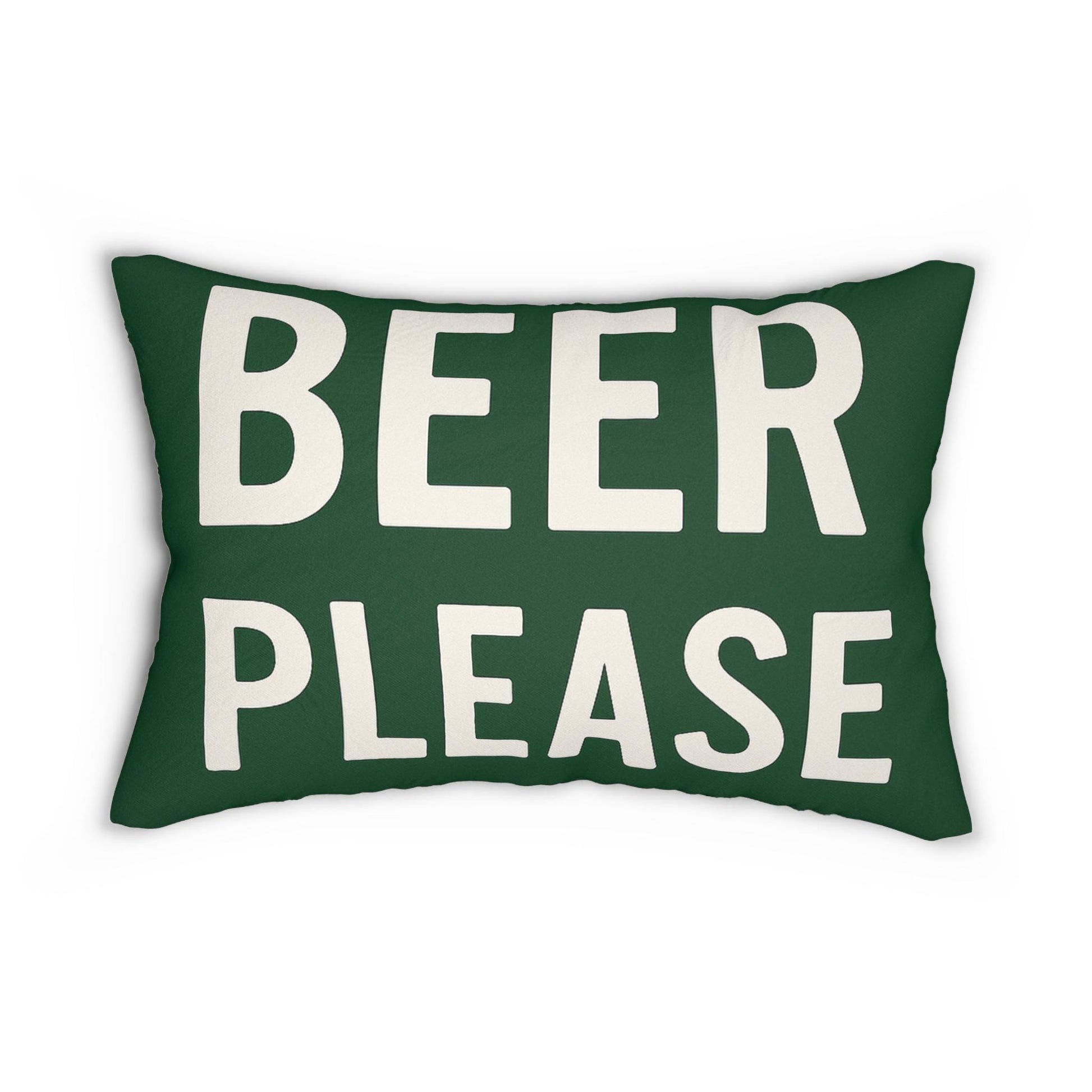Golf Decor Lumbar Pillow, Quiet Please on front Golf Sign pillow and Beer Please on back of pillow, Man Cave Decor, Funny Pillow