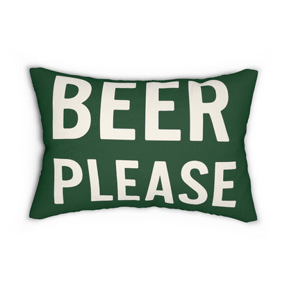 Golf Decor Lumbar Pillow, Quiet Please on front Golf Sign pillow and Beer Please on back of pillow, Man Cave Decor, Funny Pillow