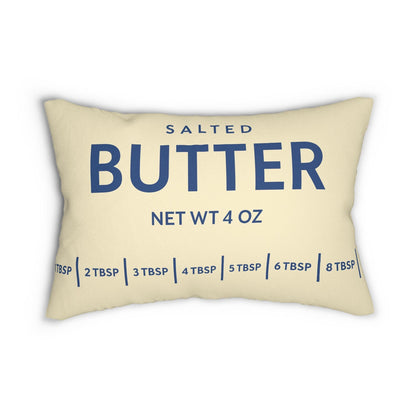 Butter Salted Lumbar Pillow - Southern Cooking Lover Decor Cushion, Spun Polyester Relax Pillow, Home Kitchen Accent Gift, Comfort Throw