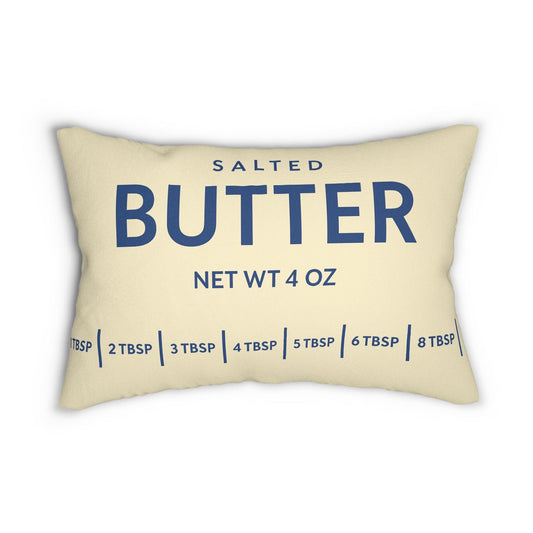 Butter Salted Lumbar Pillow - Southern Cooking Lover Decor Cushion, Spun Polyester Relax Pillow, Home Kitchen Accent Gift, Comfort Throw