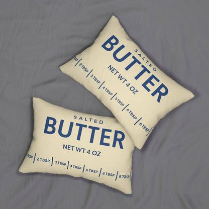 Butter Salted Lumbar Pillow - Southern Cooking Lover Decor Cushion, Spun Polyester Relax Pillow, Home Kitchen Accent Gift, Comfort Throw